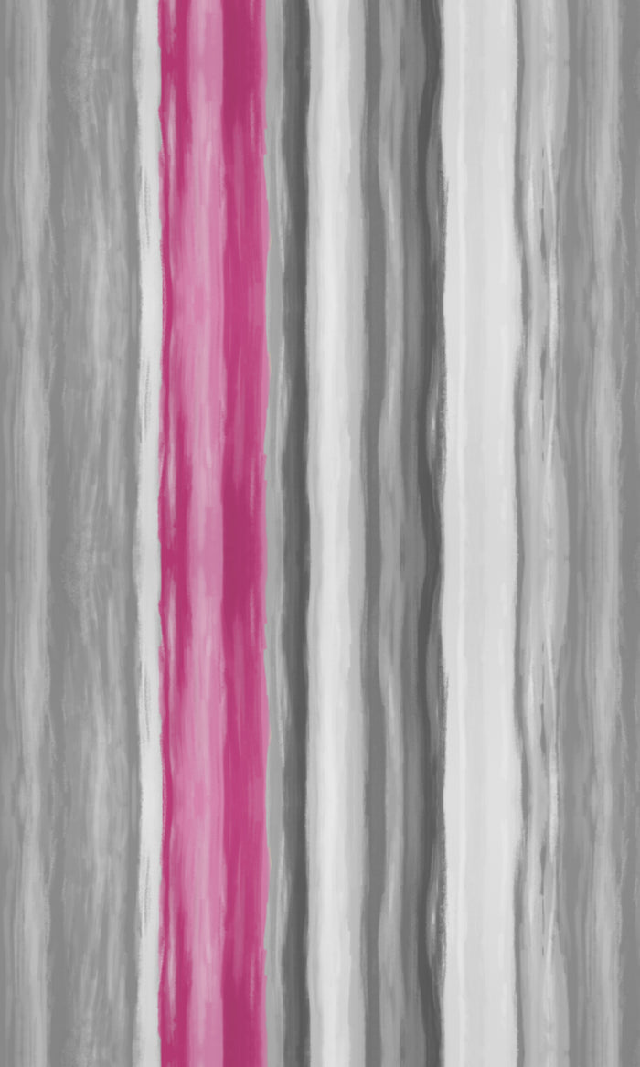 Dimout Striped Home Textile Fabric Material By the Metre (Grey/ Carnation Pink)