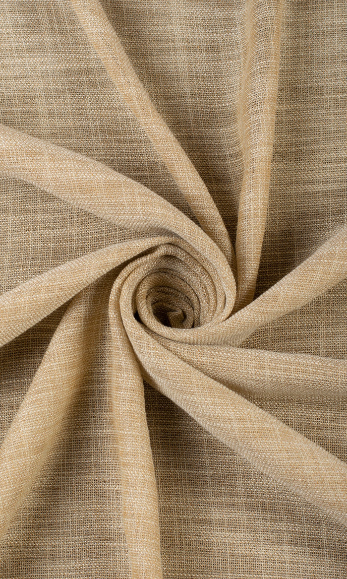 Textured Sheer Window Treatments Fabric By the Metre (Mustard Beige)