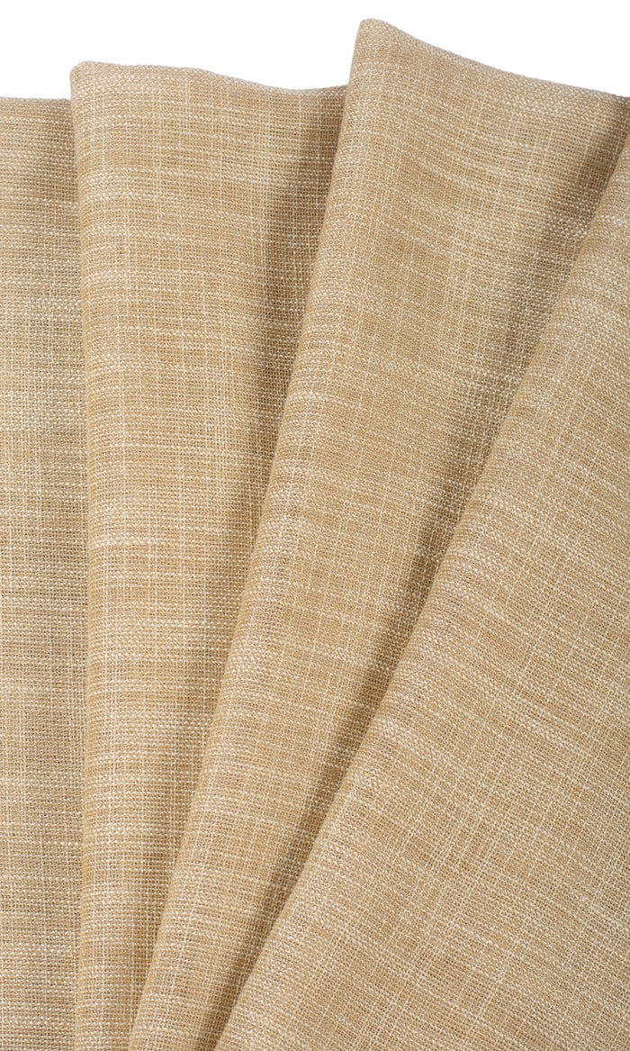 Textured Sheer Fabric Material By the Metre (Mustard Beige)