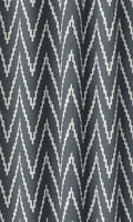 Chevron Print Drapes (Petrol Blue/ White)