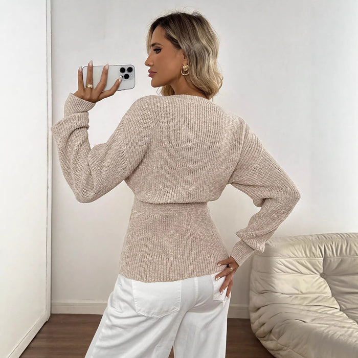Fashion V-neck Button-up Knit Cardigan Sweater