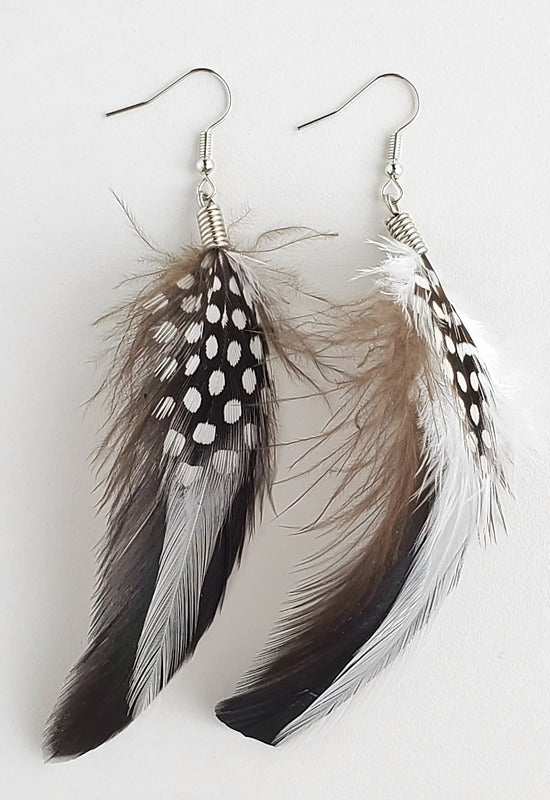 Feather Earrings indigenous art gift by North of Fifty First Nations & Métis Art Boutique Canada