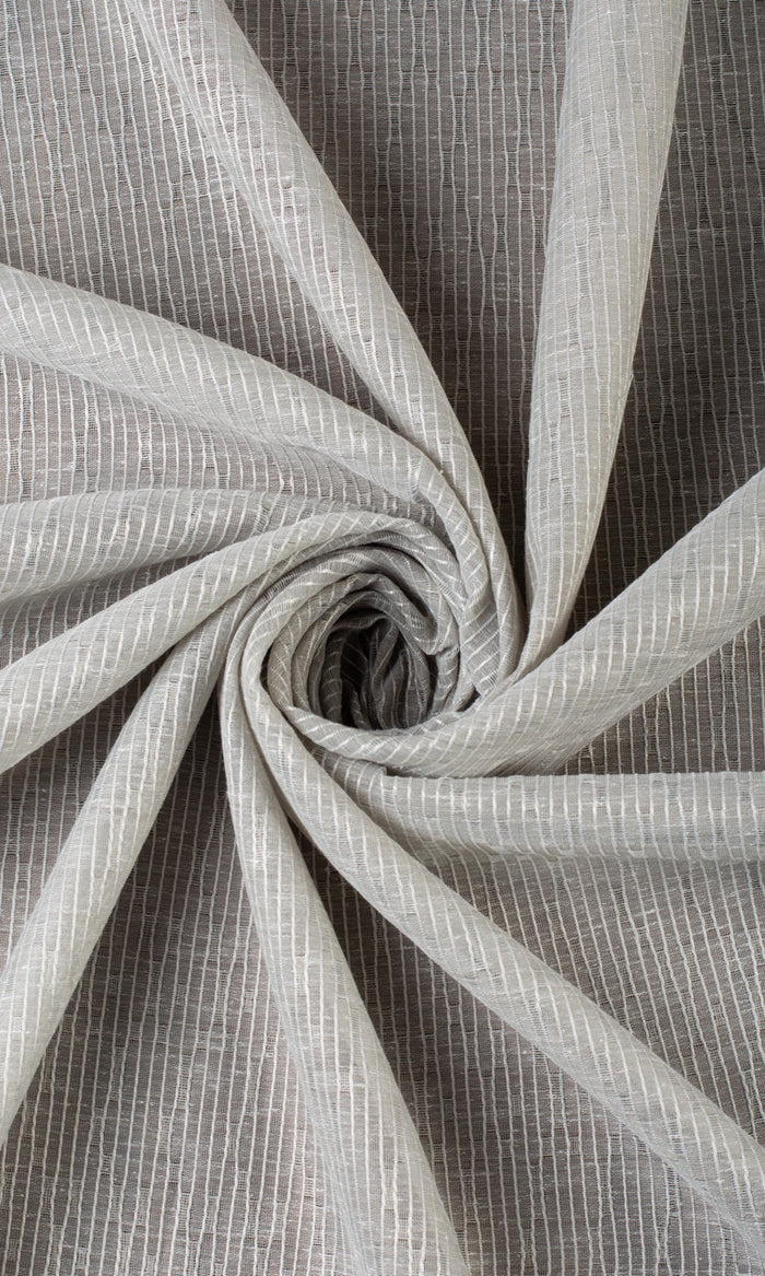 Textured Sheer Window Treatments Fabric By the Metre (Warm Gray)