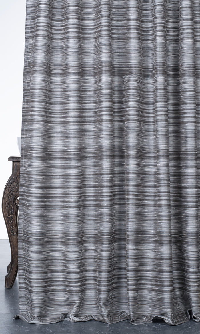 Textured Window Treatments Fabric By the Metre (Grey/ Black)