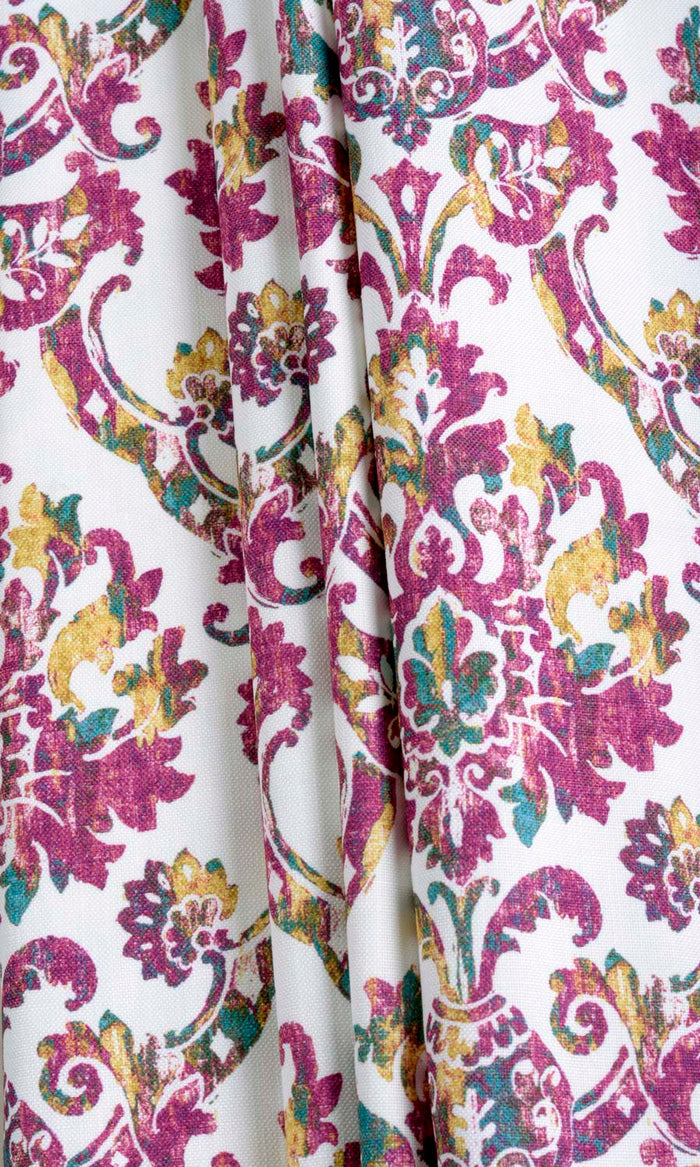 Damask Print Drapes (Pink/ Purple) Extra Long Short Wide