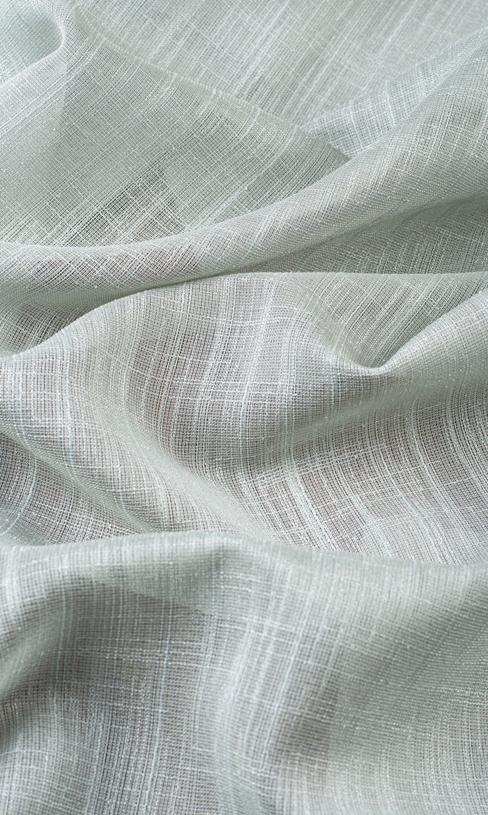 Textured Sheer Home Décor Fabric By the Metre (Ice Grey-Blue)