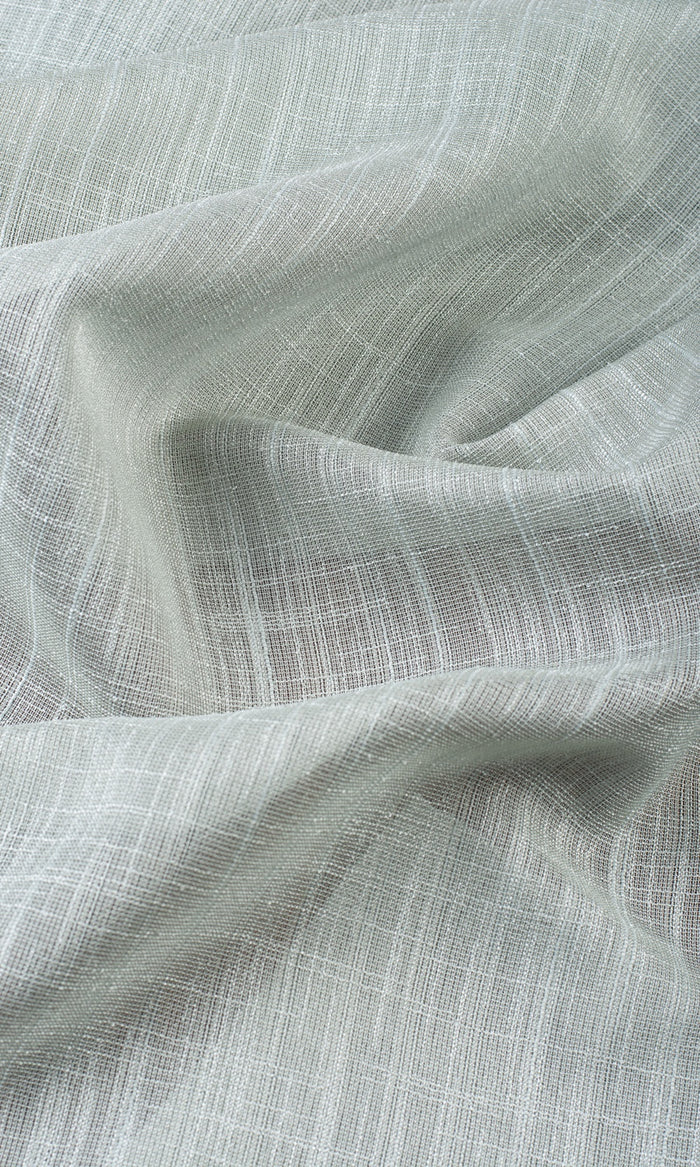 Textured Sheer Fabric By the Metre for Curtains & Drapes (Ice Grey-Blue)