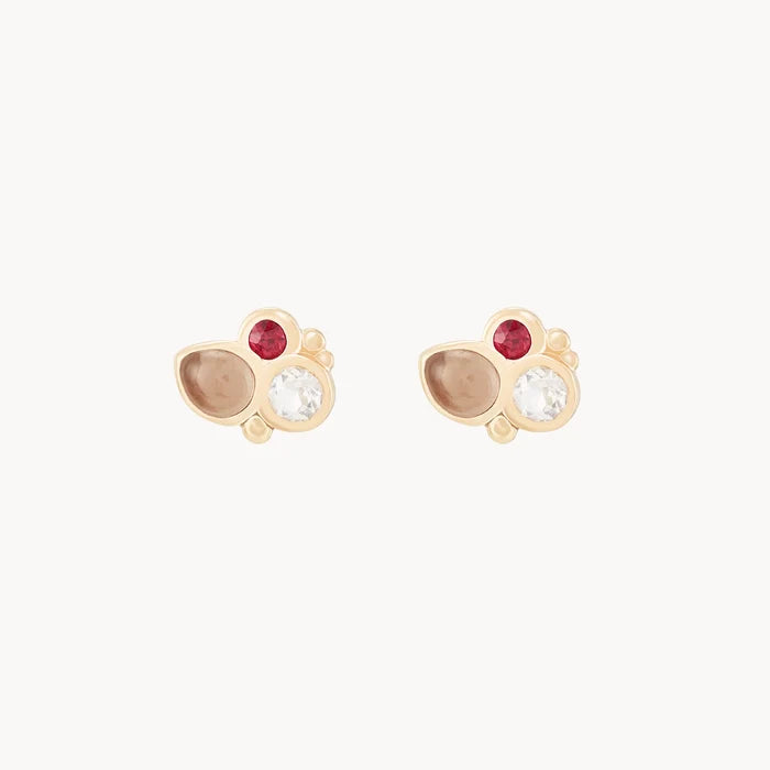 Fire Element Stud Earring in 14k yellow gold