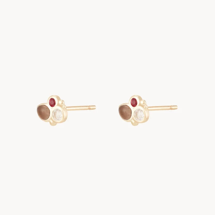 Fire Element Stud Earring in 14k yellow gold, alternate angle detail view 2