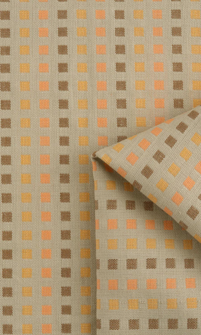 Cotton Fabric Material By the Metre (Beige/ Grey)
