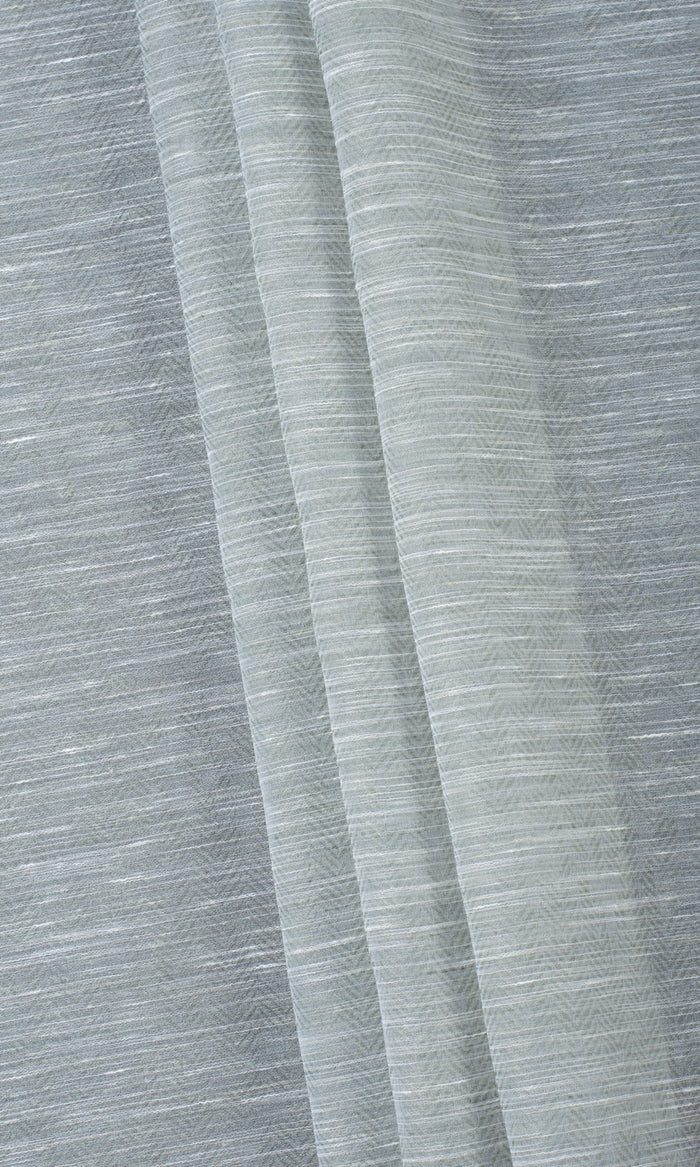 Textured Sheer Home Textile Fabric Material By the Metre (Grey-Green)