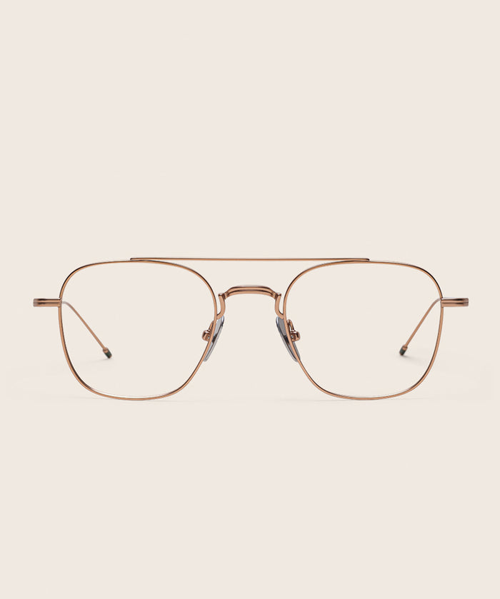 Johann Wolff Flieger Matte Rose Gold Eyeglasses #color_matte-rose-gold