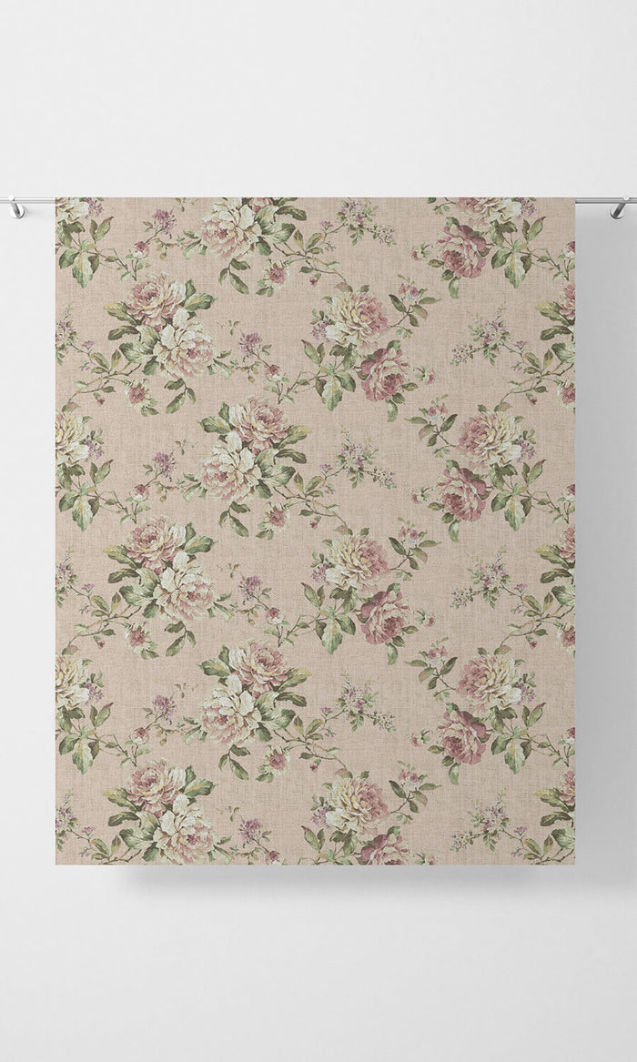 Classic Floral Print Curtains (Pink)