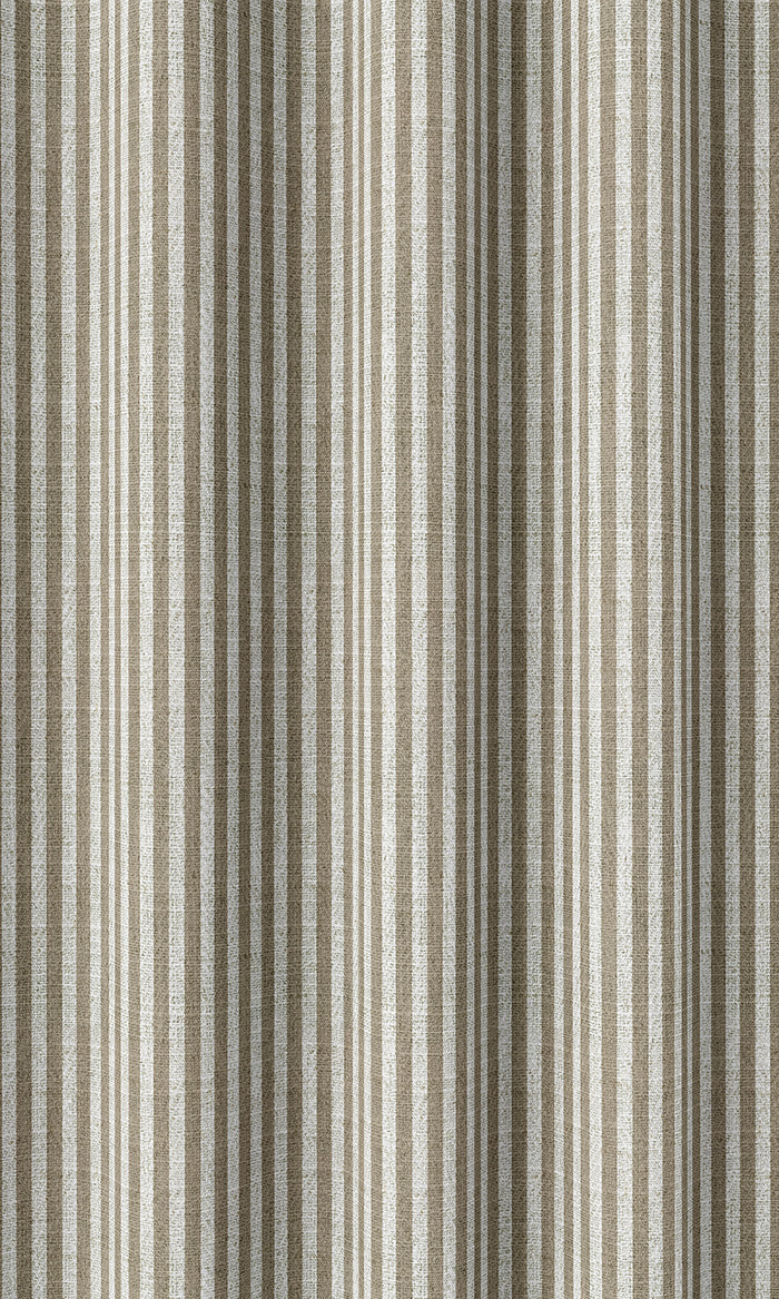 Striped Print Drapes (Smoky Brown/ White)
