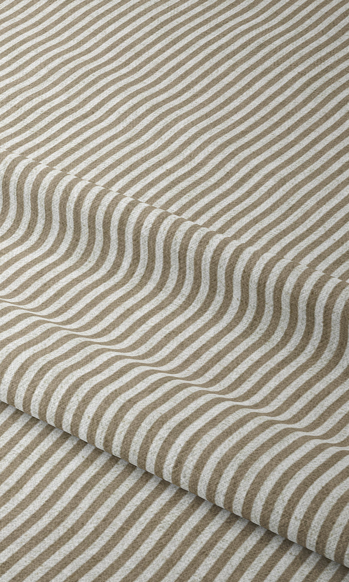 Striped Print Drapes for Living, Bedroom, Kitchen, Bathroom (Smoky Brown/ White)