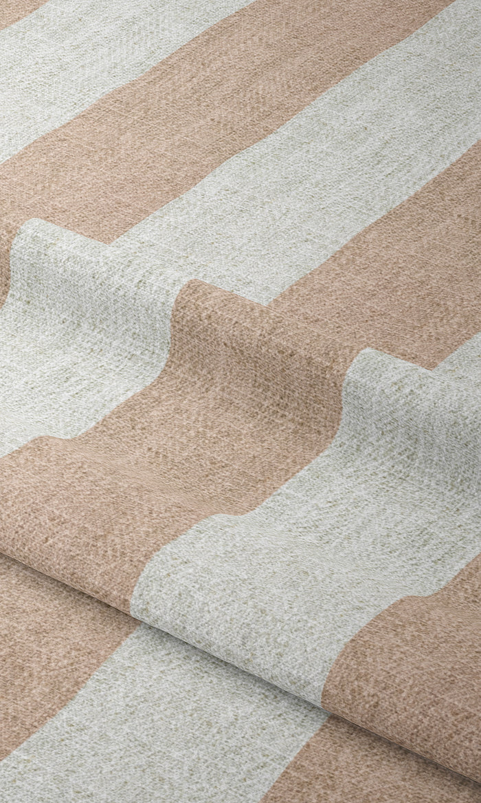 Modern Striped Window Treatments Fabric By the Metre (Blush Pink/ White)