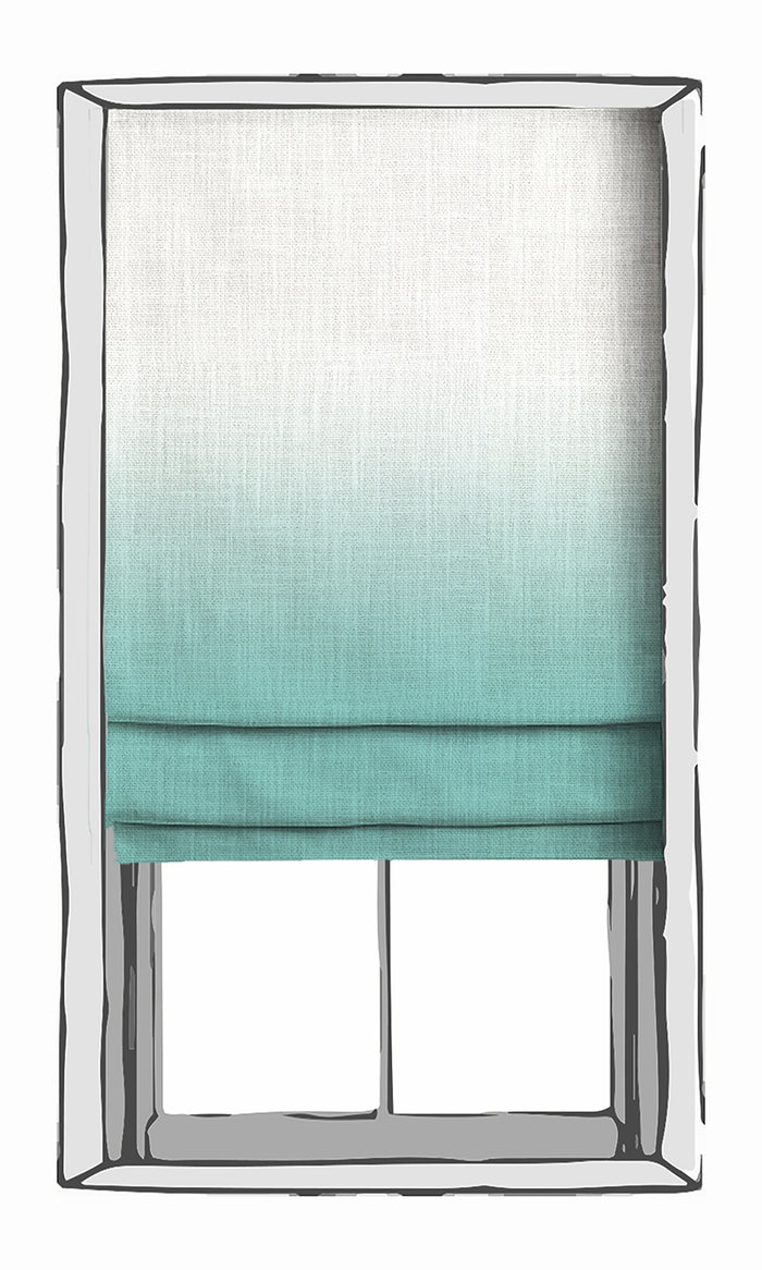 2-Tone Ombre Drapery for Living, Bedroom, Kitchen, Bathroom (Turquoise Blue)
