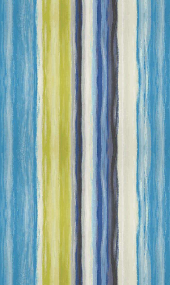 Dimout Striped Home Textile Fabric Material By the Metre (Blue/ Pear Green)
