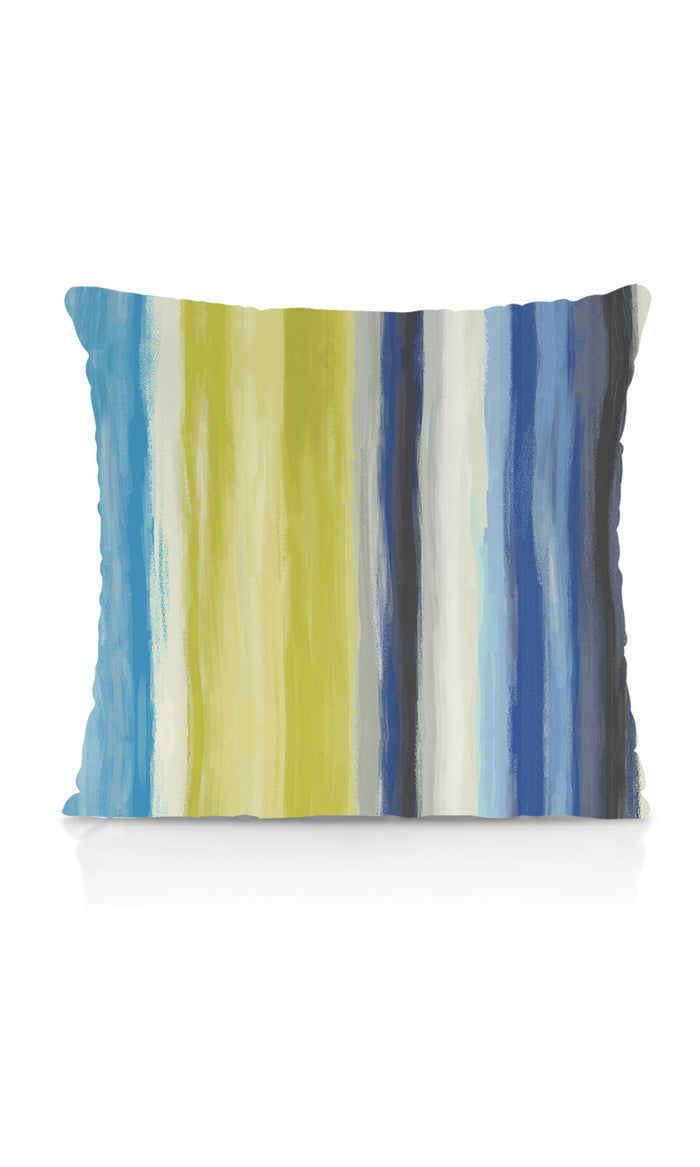 Dimout Striped Fabric Material By the Metre (Blue/ Pear Green)