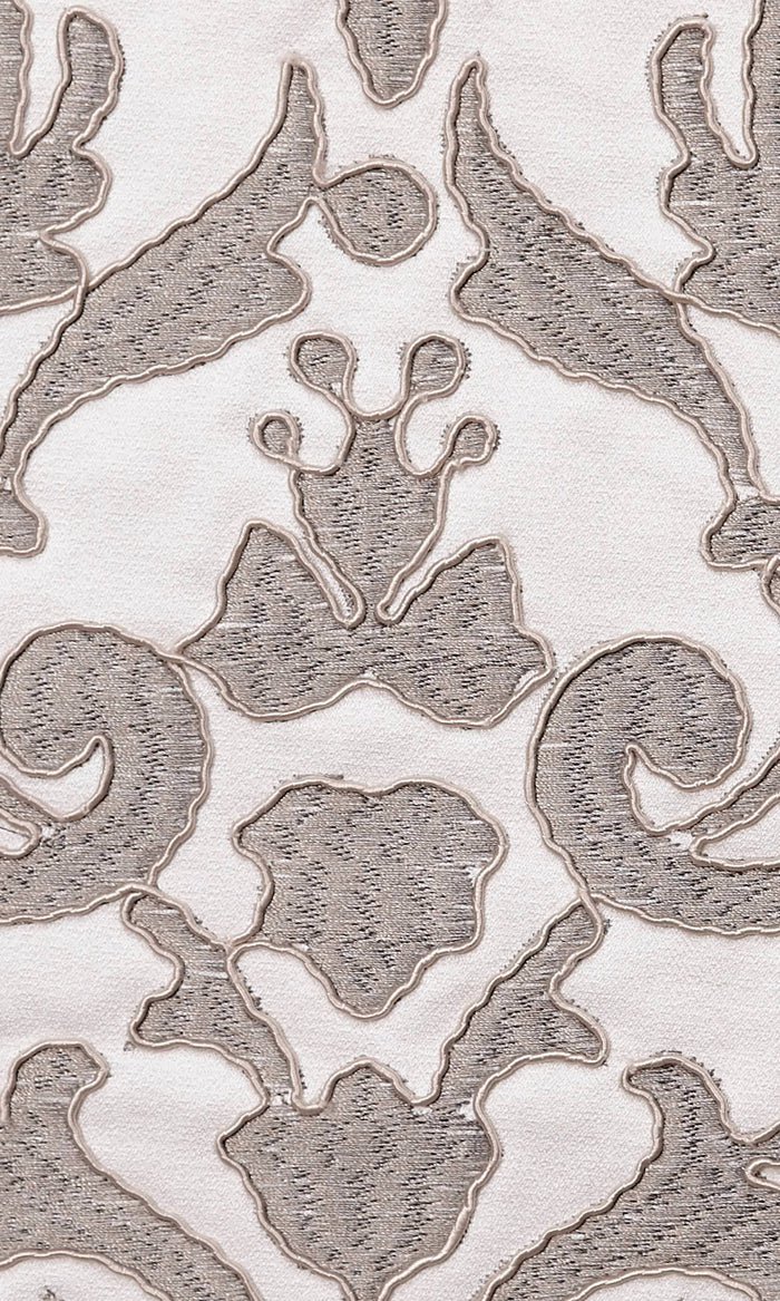 Damask Pinch Pleat, Rod Pocket, Eyelet Curtains (White/ Grey)