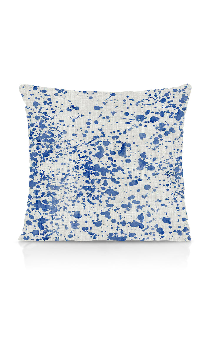 Abstract Print Pinch Pleat, Rod Pocket, Eyelet Curtains (Eggshell White/ Blue)