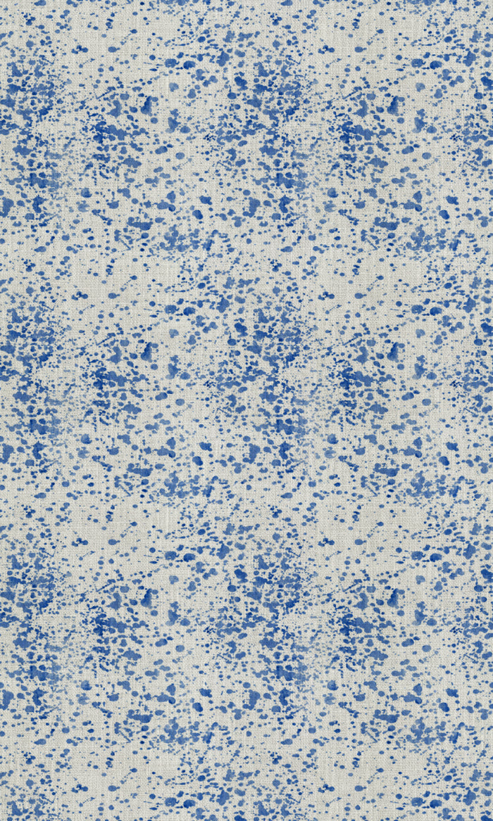 Abstract Print Drapes (Eggshell White/ Blue) Extra Long Short Wide