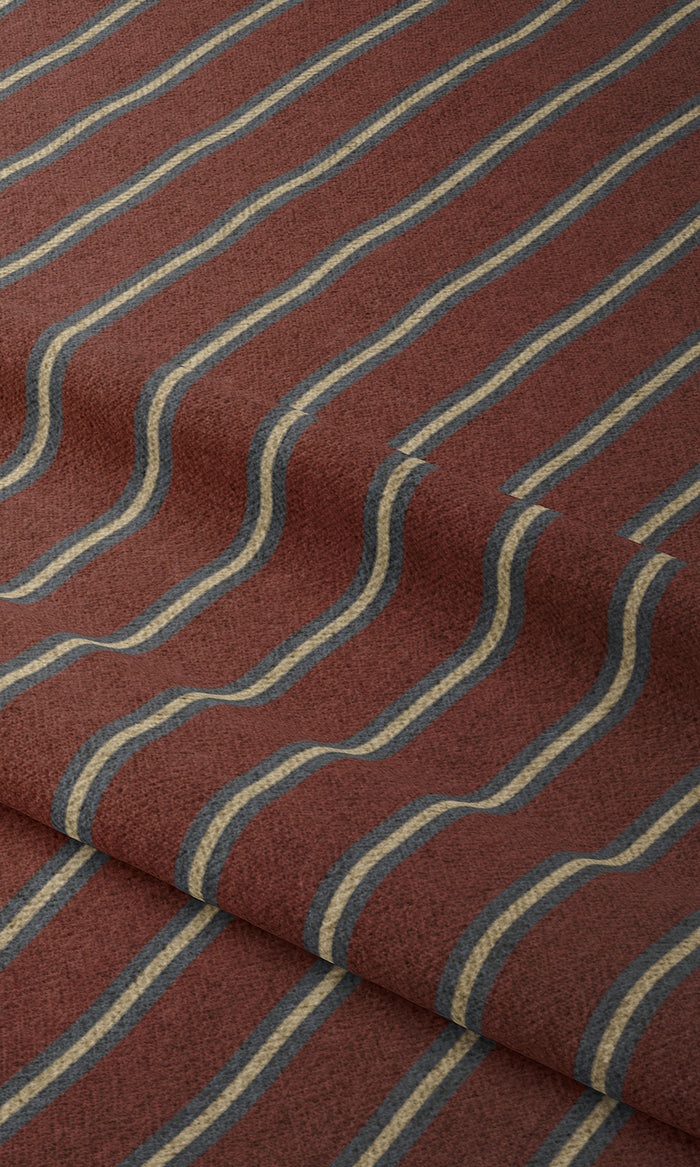 Striped Fabric Material By the Metre (Red & Grey)
