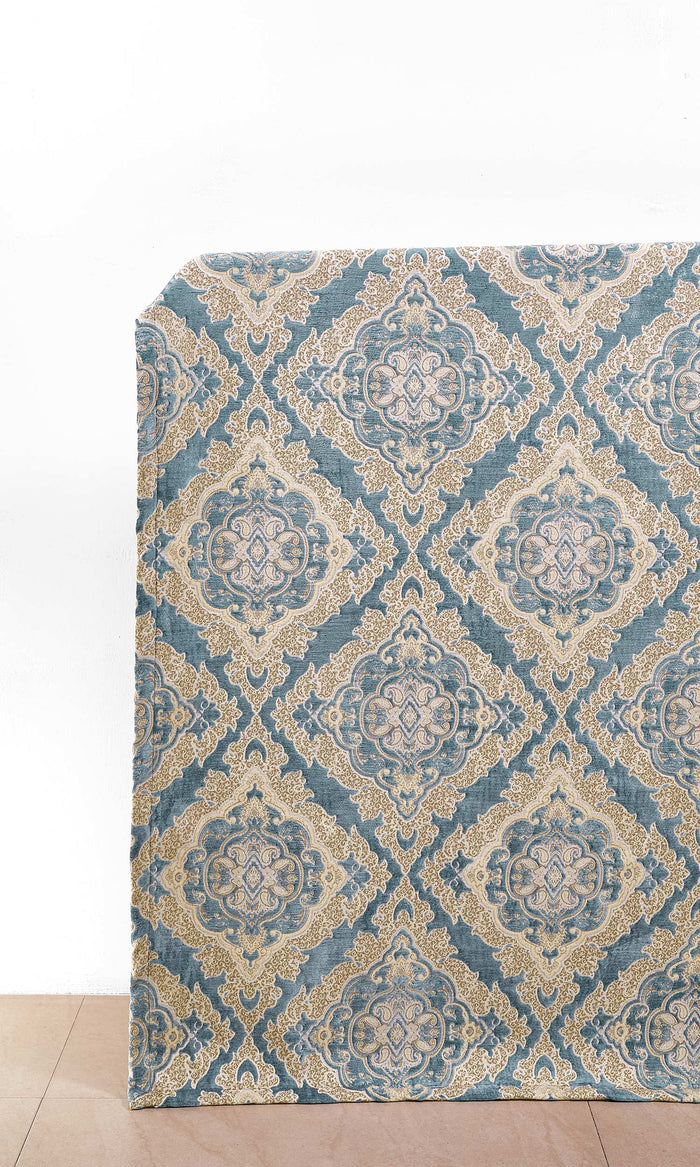 Damask Velvet Drapery (Beige/ Brown/ Blue)