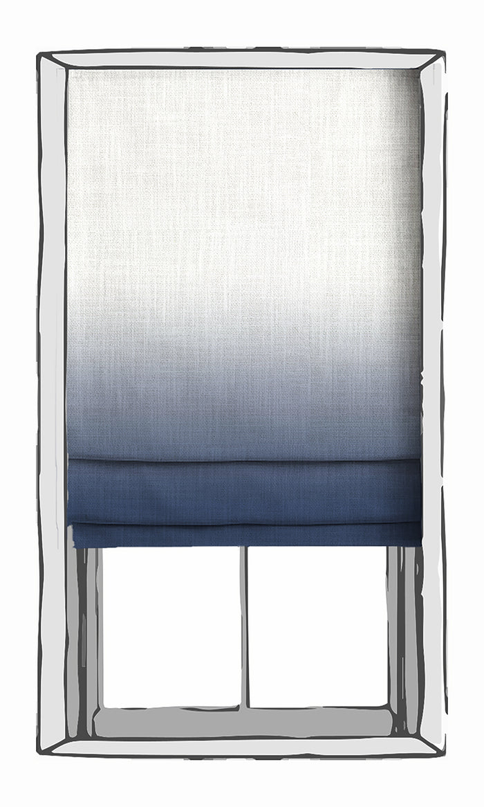 2-Tone Ombre Curtains for Living, Bedroom, Kitchen, Bathroom (Navy Blue)