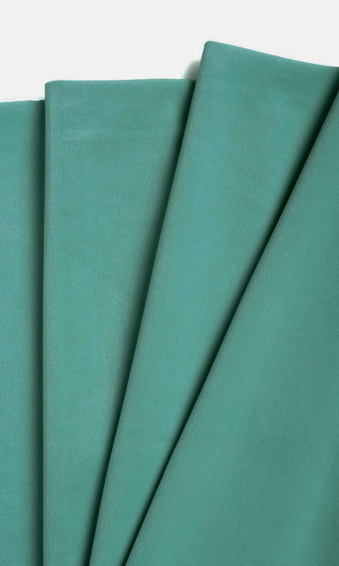 Velvet Curtain Panels for Living, Bedroom, Kitchen, Bathroom (Green/ Blue)
