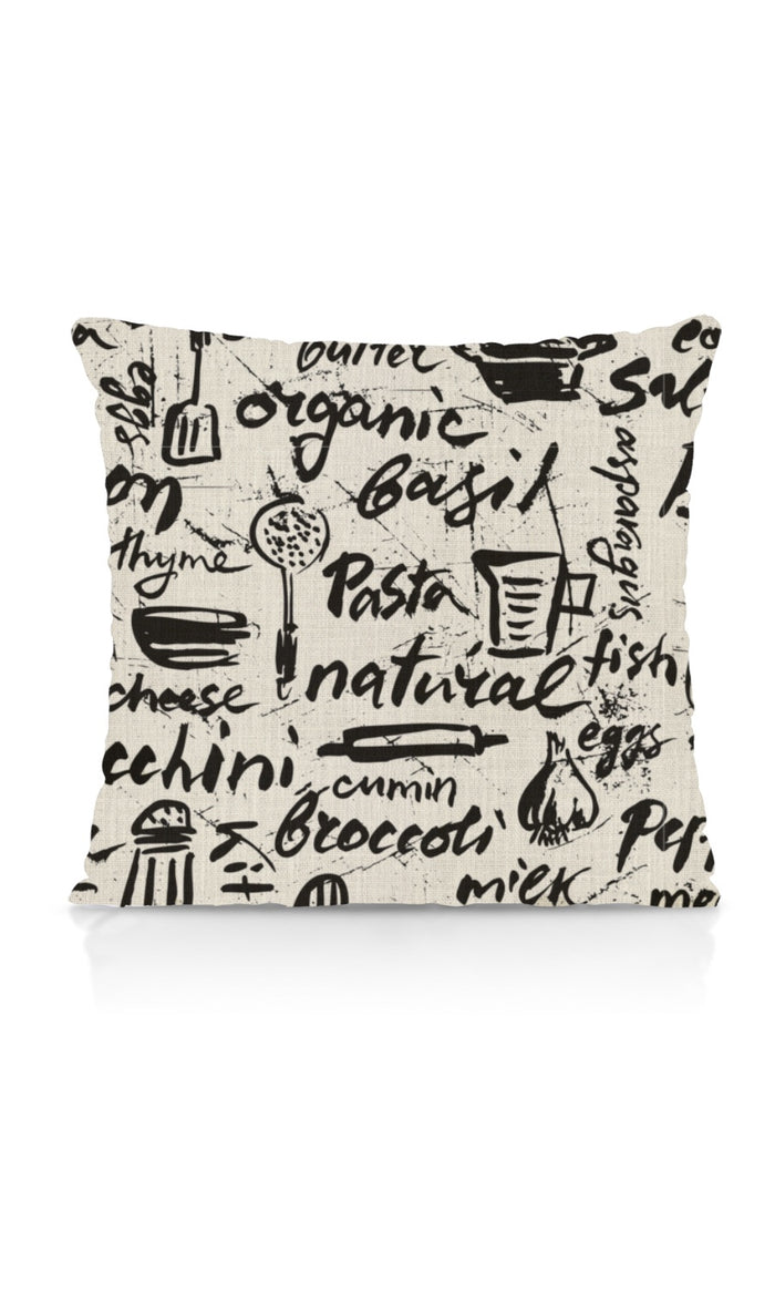 Cooking/Dining Theme Drapes for Living, Bedroom, Kitchen, Bathroom (Black/ White)