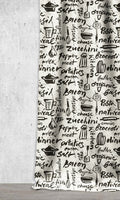 Cooking/Dining Theme Home Décor Fabric By the Metre (Black/ White)