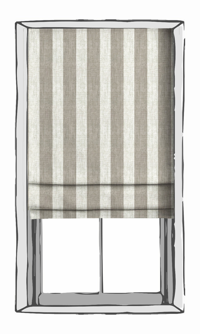 Striped Window Treatments Fabric By the Metre (Grey)