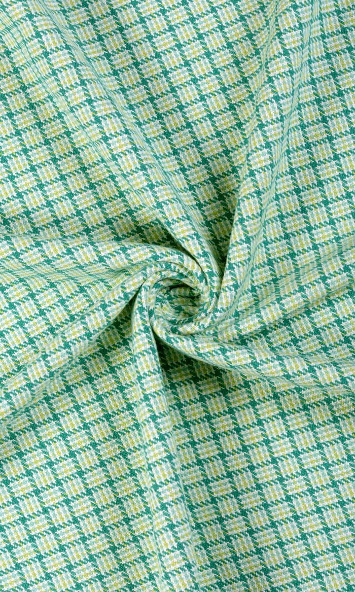 Basketweave Cotton Curtains / Drapes / Window Drapery Panels (Green/ Blue)