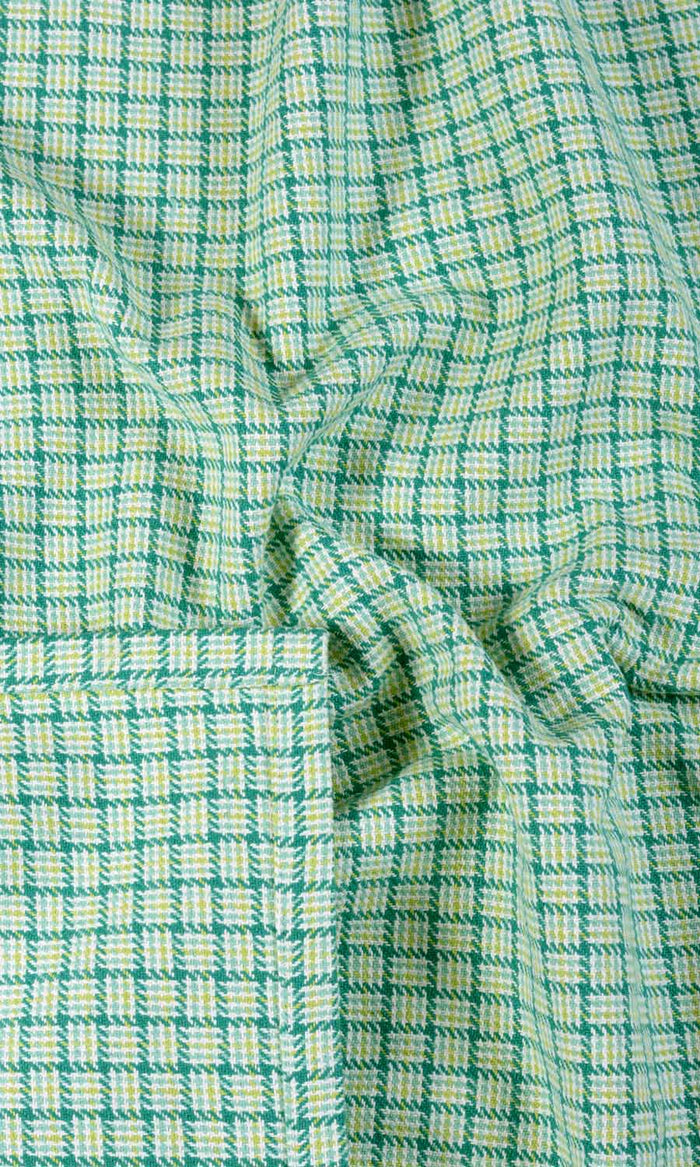 Basketweave Cotton Any Size Style Curtains (Green/ Blue)