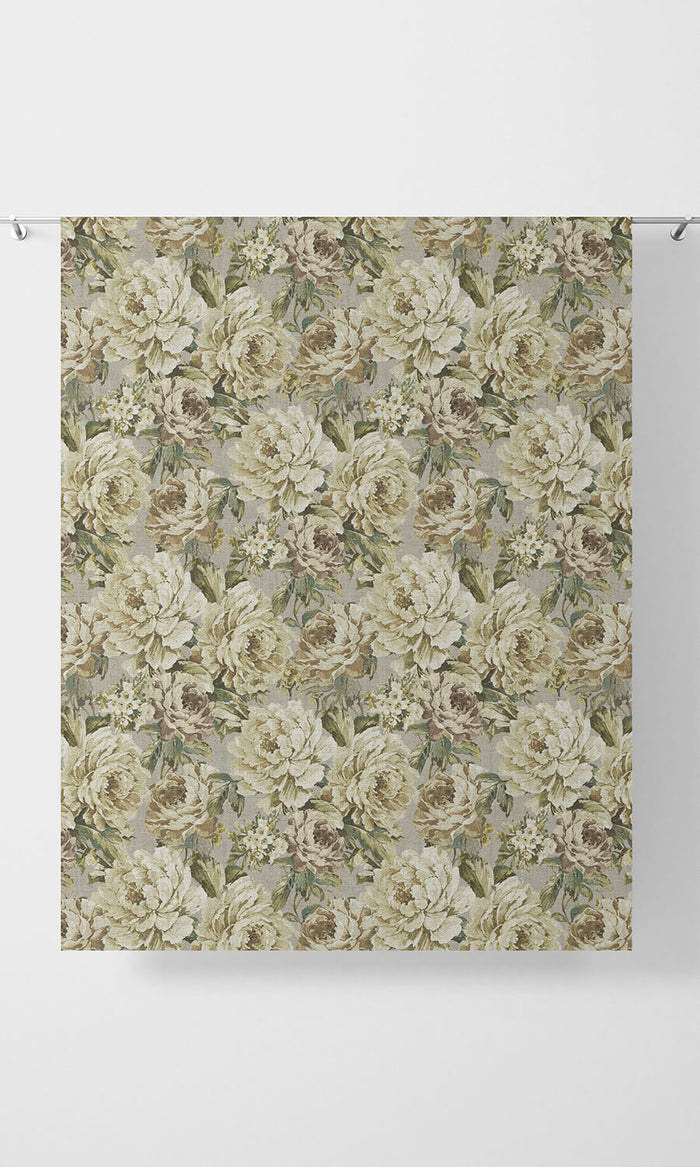 Floral Curtains (Grey/ Ivory)