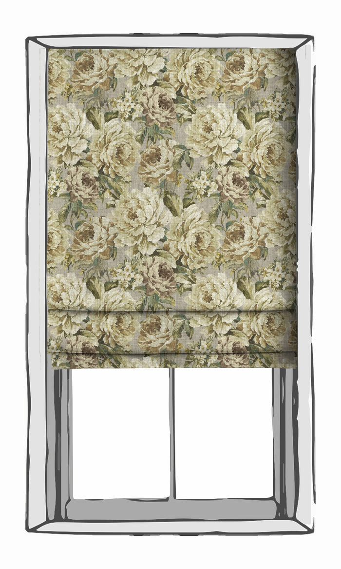 Floral Curtains for Living, Bedroom, Kitchen, Bathroom (Grey/ Ivory)
