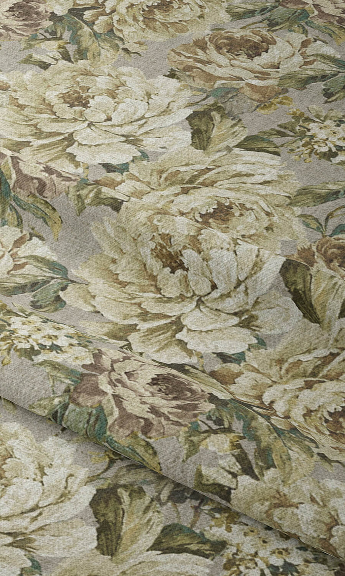 Floral Curtains (Grey/ Ivory) Extra Long Short Wide