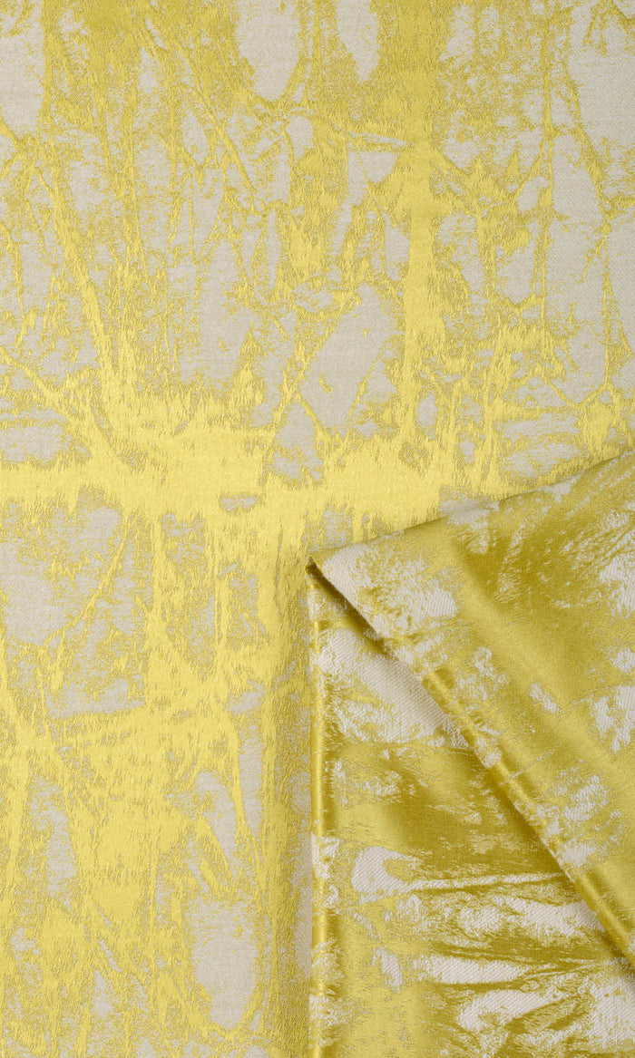 Abstract Print Fabric Material By the Metre (Yellow)
