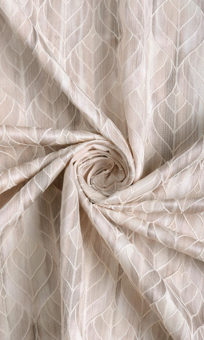Petal Patterned Home Textile Fabric Material By the Metre (Pale Grey/ Beige)