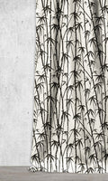Botanical Printed Home Décor Fabric By the Metre (Black/ Milky White)