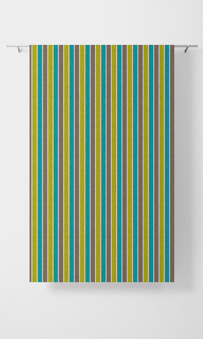 Striped Fabric Material By the Metre (Blue/ Green)