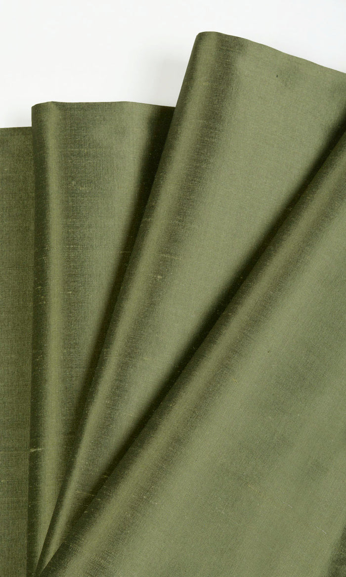 Shantung Silk Curtains (Olive Green) Extra Long Short Wide