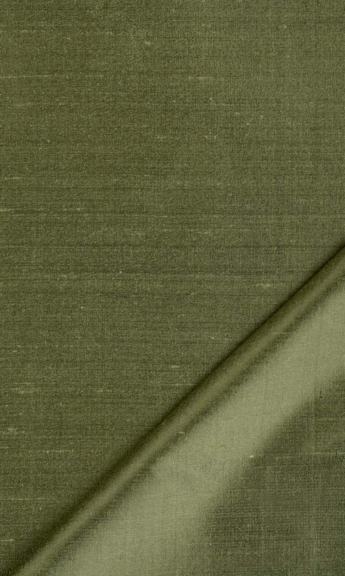 Shantung Silk Made-to-Measure Curtains (Olive Green)
