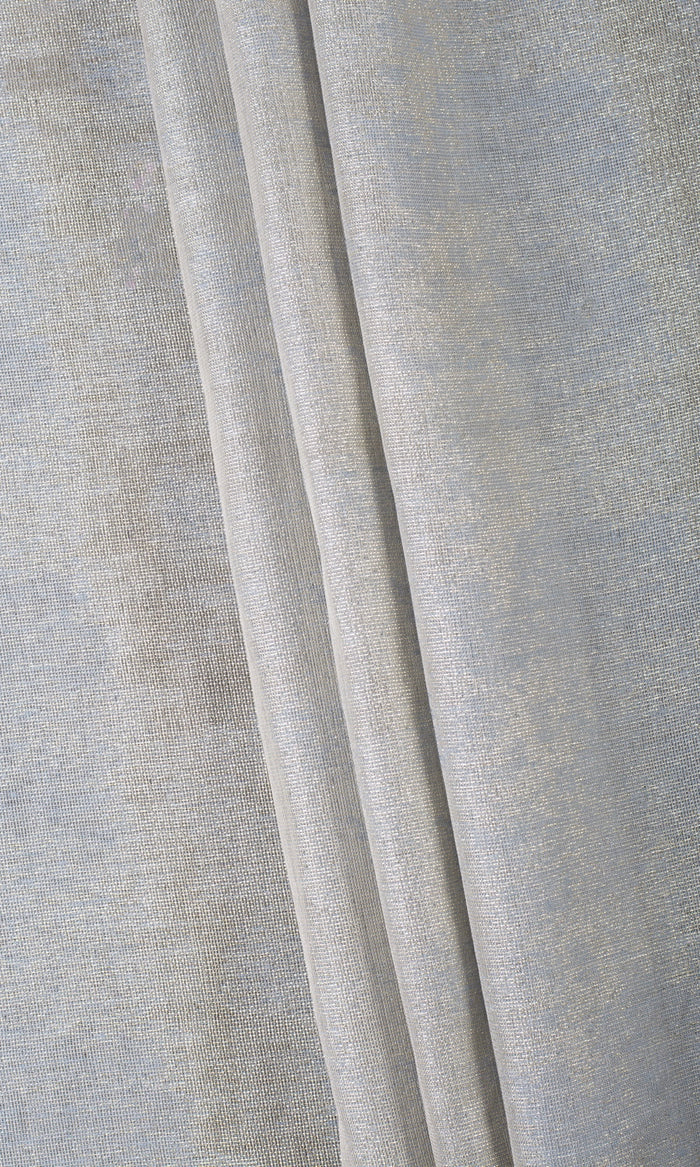 Metallic Accents Semi-Sheer Fabric Material By the Metre (Gray/ Gold)