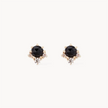 Full Moon Glow Diamond Black Onyx Earring in 14k yellow gold with black onyx and diamonds