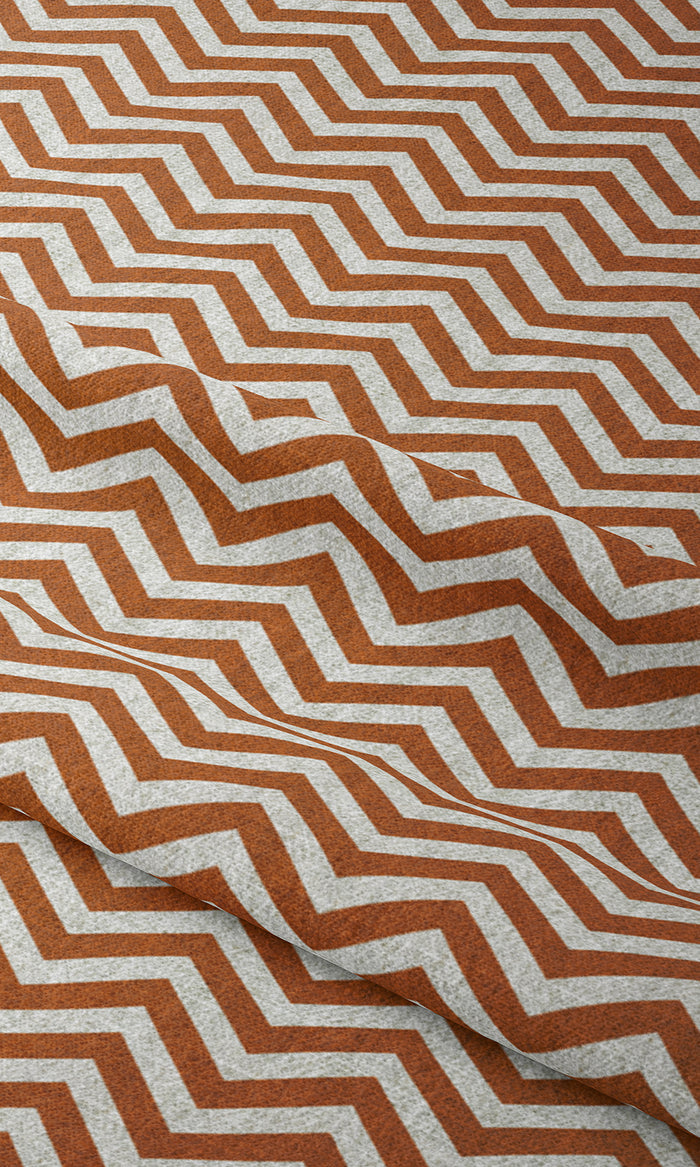 Chevron Print Drapery for Living, Bedroom, Kitchen, Bathroom (Burnt Orange/ White)