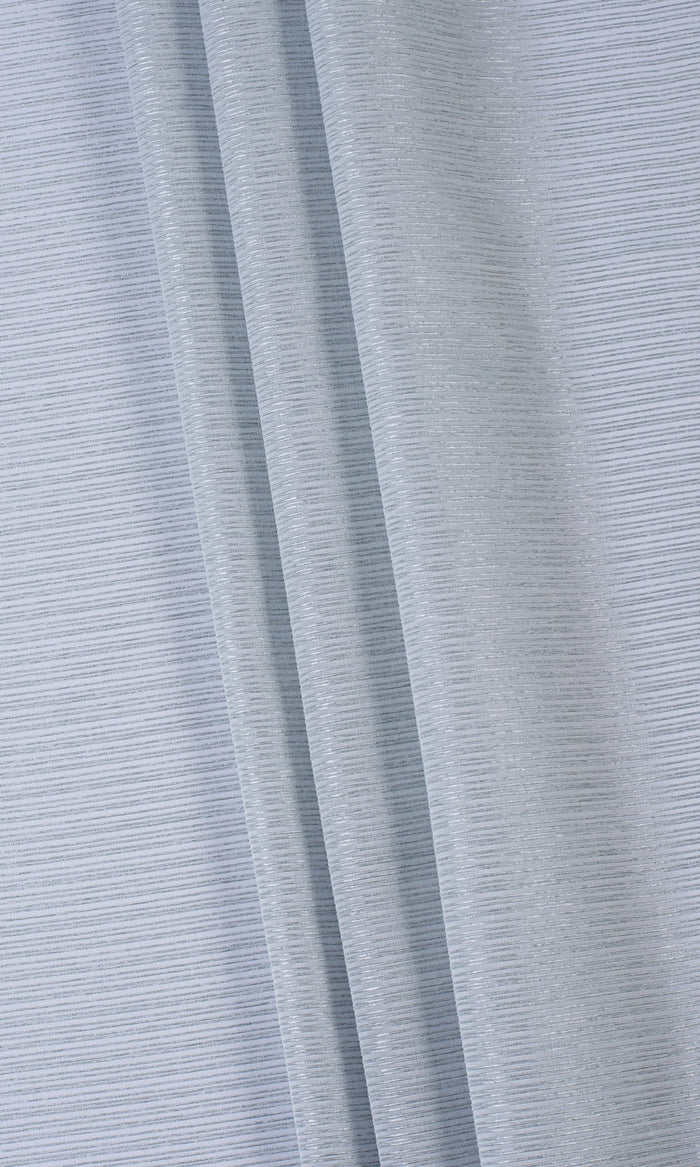 Striped Sheer Fabric Material By the Metre (Periwinkle Gray)