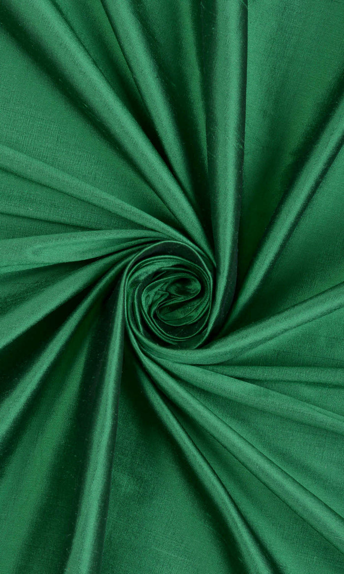 Shantung Silk Curtains (Emerald Green)