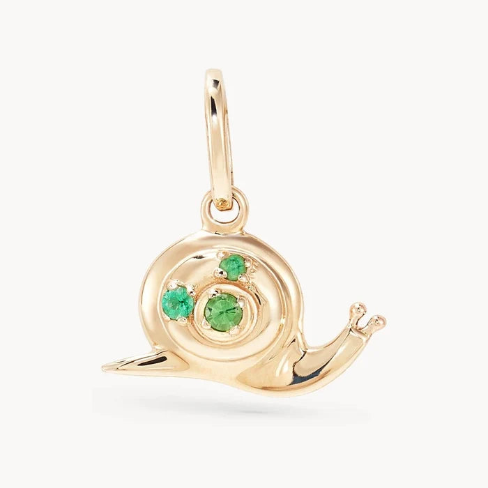 Gentle Guide Snail Charm in 10k yellow gold